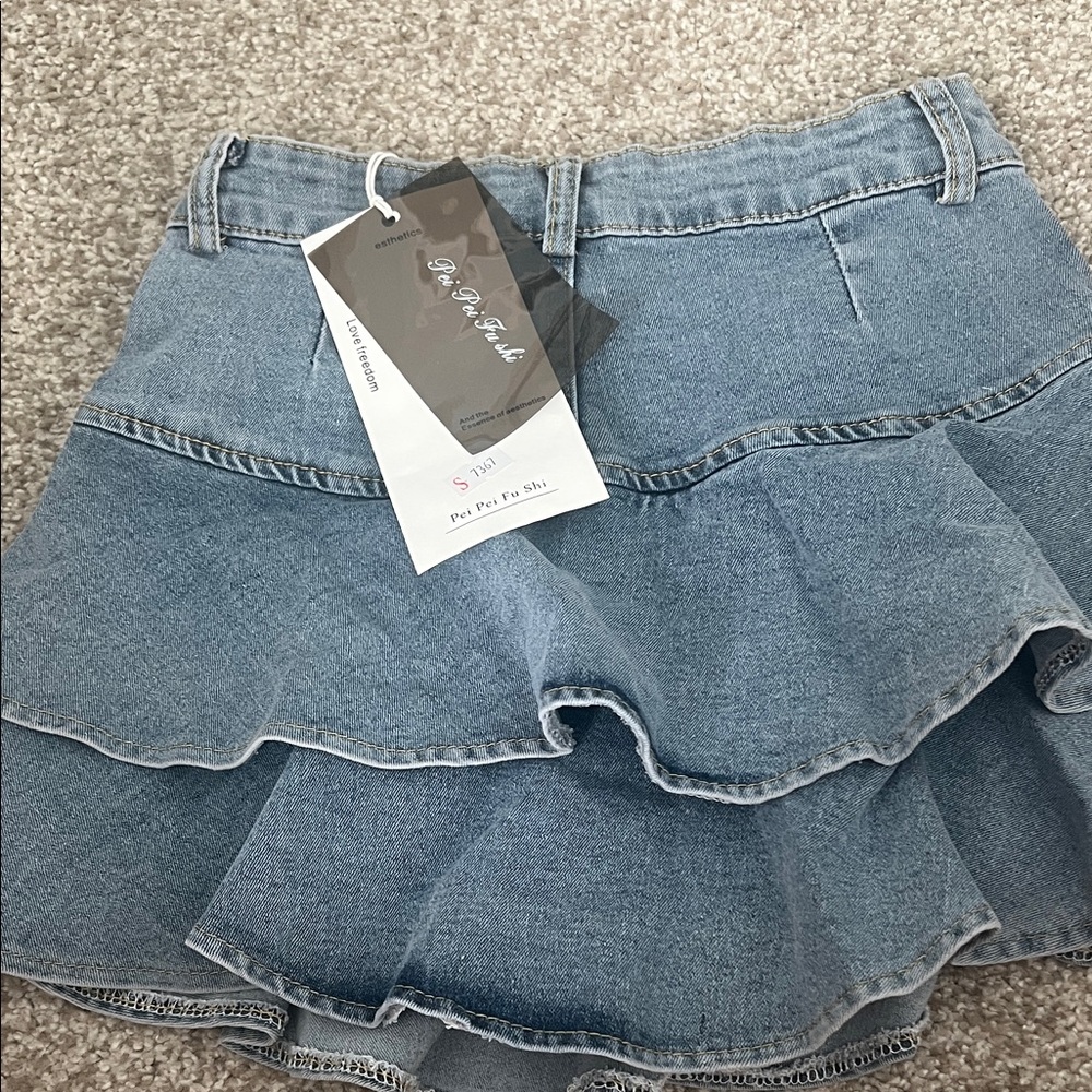 Denim Ruffle Skirt - Picture 2 of 2